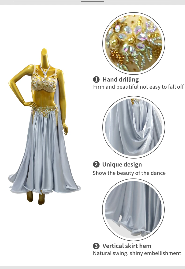 Kleid für orientalischen Tanz, Bauchtanzkostüm, Damen-Tanzkleidung, langer Rock 2026, Mädchen-Übungskleidung, Bühnen-Abendkorsett, Karnevalskostüm – Detail 6