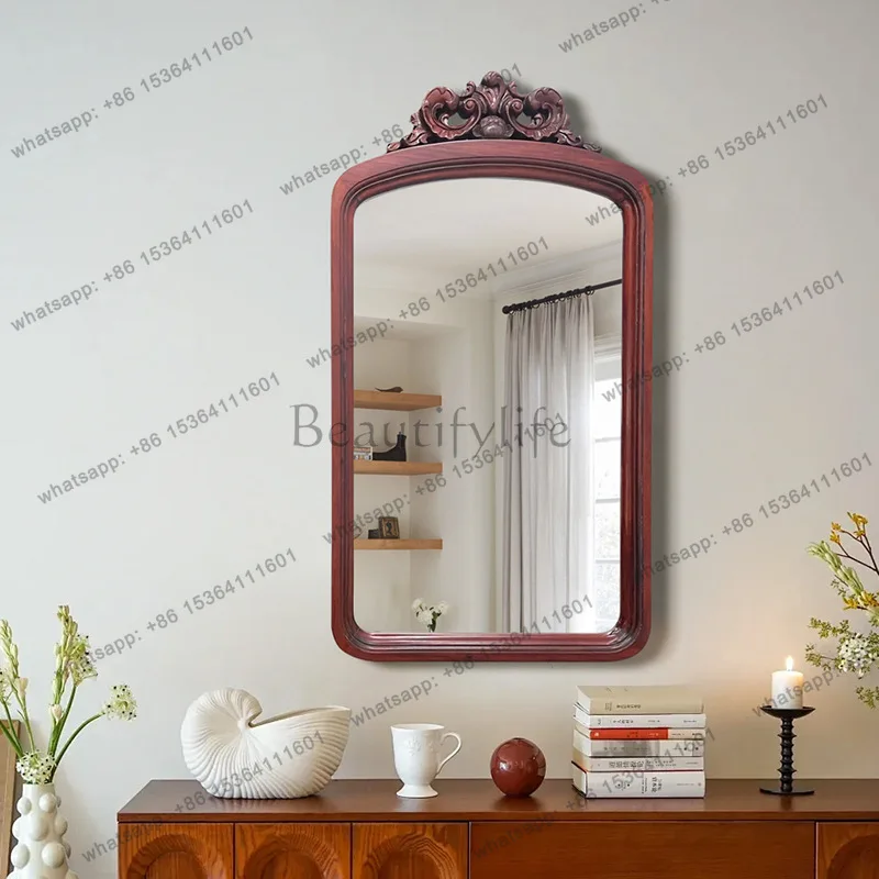 French retro old decorative makeup mirror home entrance mirror home