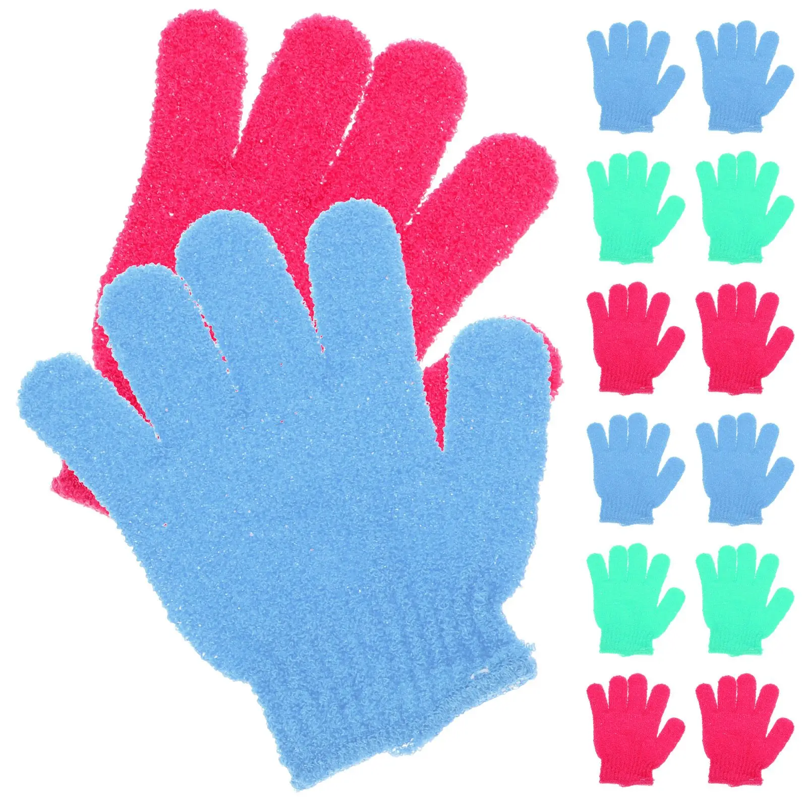 

14 Pcs Mitten Bath Towel Back Massage Glove Double Sided Wash Towels Exfoliating Shower Brush Body Scrubber Gloves