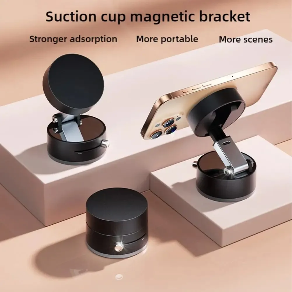 Vacuum Adsorption Magnetic Suction Cup Phone Mount Double Sided Hands-Free Magnetic Cell Phone Holder For Car/Gym/Mirror/Smoot image 2