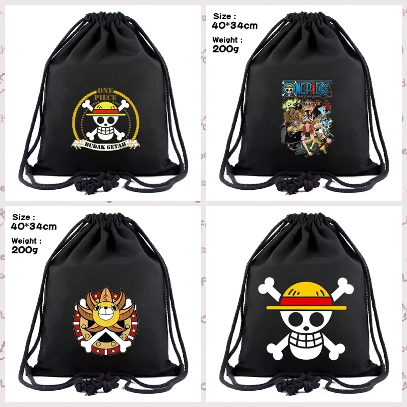 

InStockNew One Piece Naruto Anime Peripheral Backpack Shoulder Bag Primary and Secondary School Students Canvas School Bag Gifts