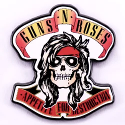 Hard Rock Band Logo Badge Skull Enamel Pin Music Lapel Pin Fans Gift Accessory