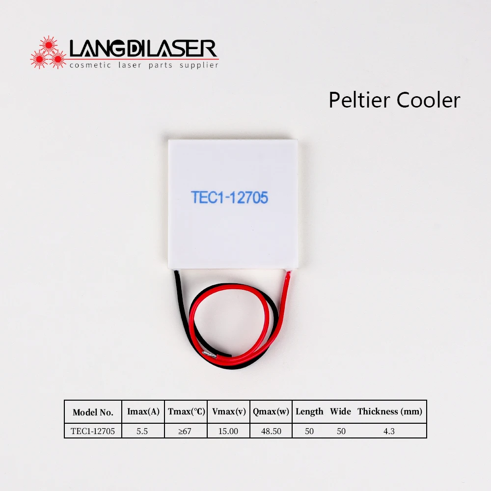 Peltier Cooling Plate / Model: TEC1-12705 / Size: 50*50*4.3mm / Operation Voltage 12V / Current: 5A