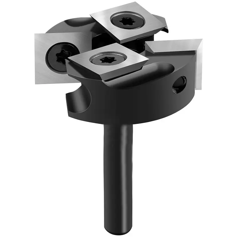 

【COMELY】Wood Planer Bit 1/4" Shank 1-3/8" Cut Dia Diameter 2+ 2 Flutes Spoilboard Surfacing Router Bit Carbide Insert