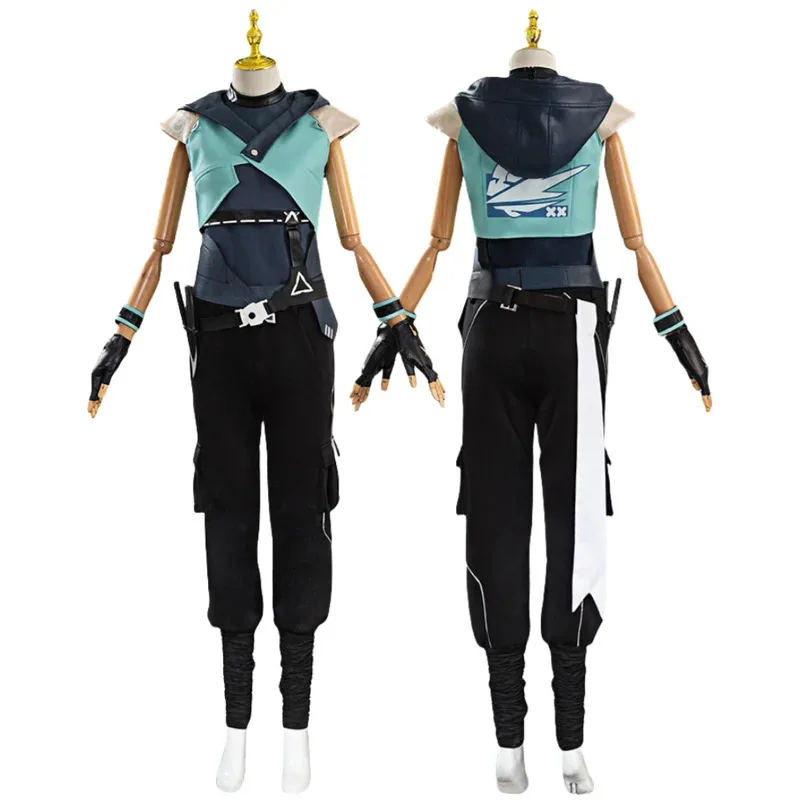 

Jett Cosplay Game Valorant Adult Fantasia Costume Wig Roleplay Women Gloves OutfitsPprop Halloween Carnival Party Clothes