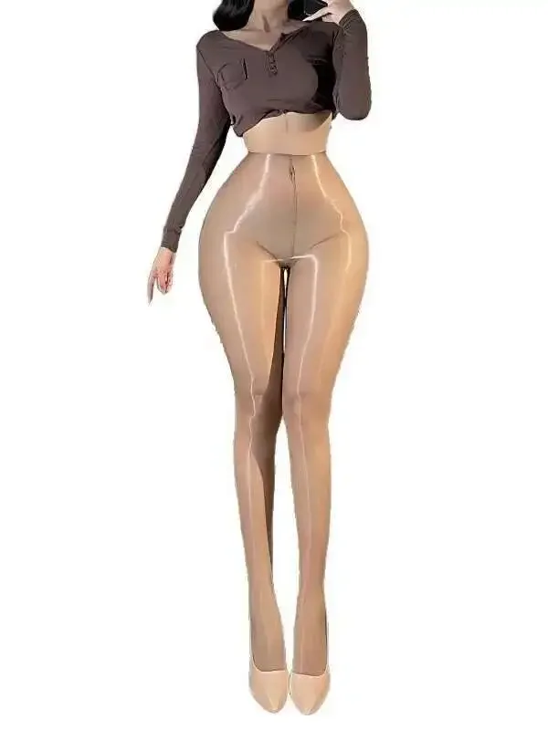 Aurora línea entrepierna aceite brillante ultrafino 0D suave brillo pantimedias transparentes medias sexis sedosas de alta densidad malla transparente JT7B