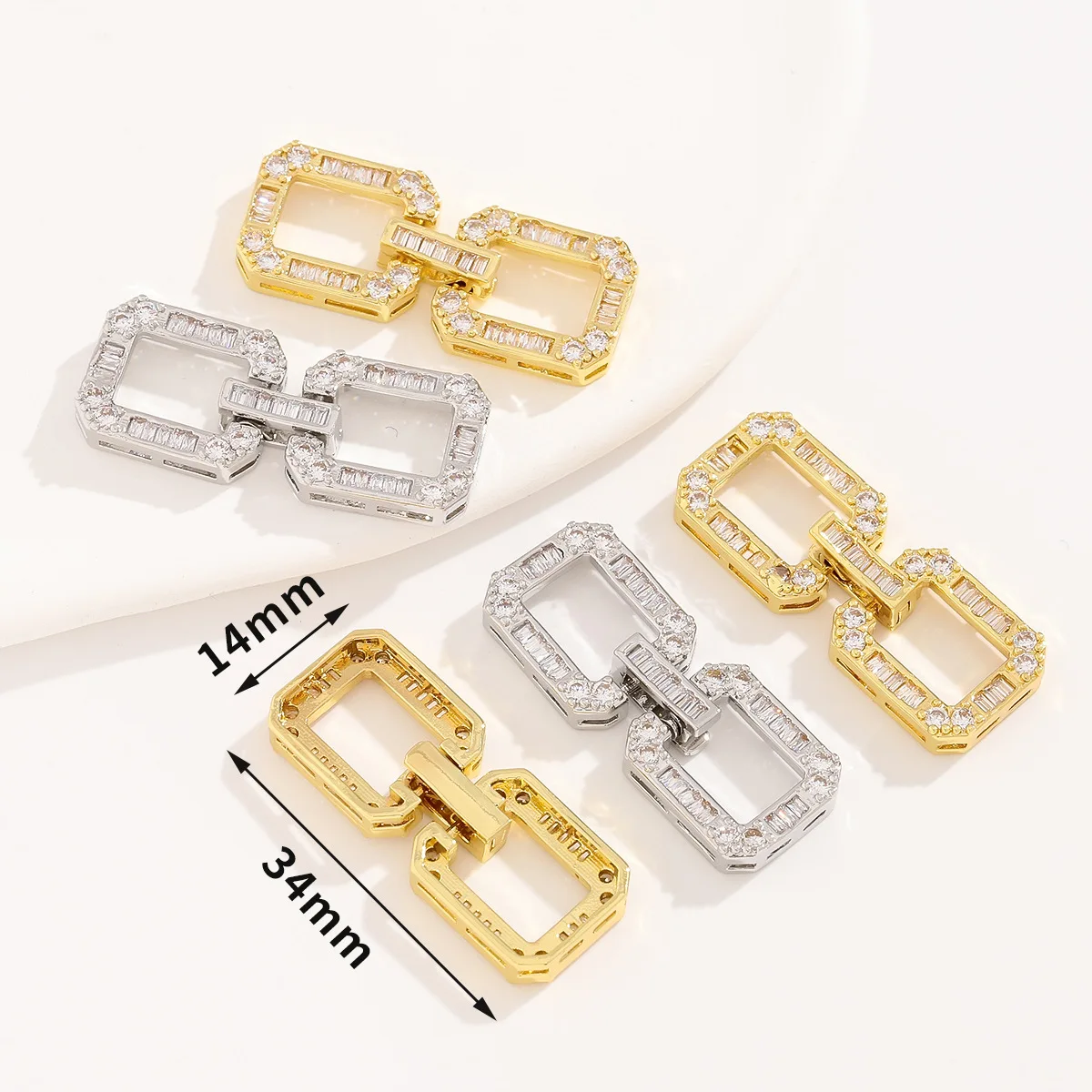 Juya 18K Gold Plated Pearls Jewelry Making Mountings Micro Pave Zircon Decorative Floating Flower Fastener Connector Accessories