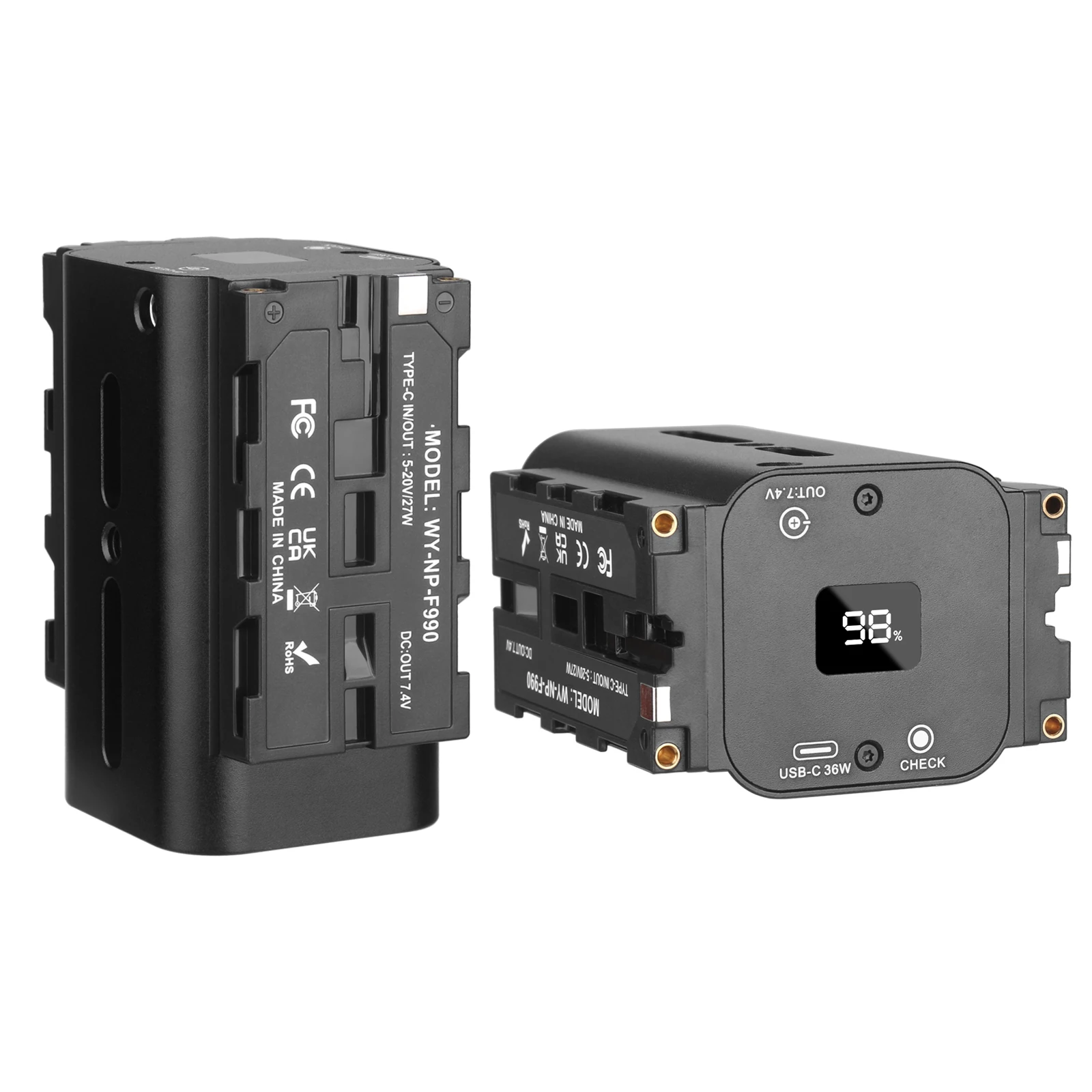 NP-F Double Sided Battery Replace for Sony NP-F970/550/770 Battery for Monitor Wireless Image Transmission Photography