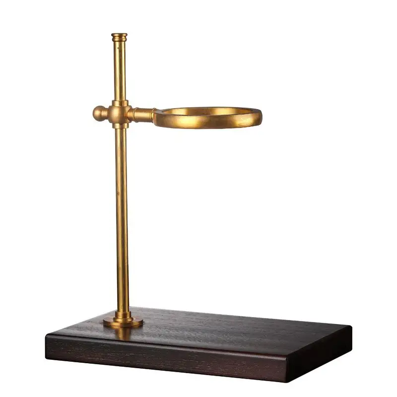 Brass Copper Stand Coffee Dripper Set Wood Base Hand-Poured Pot Brewing Tools Japanese Sle Coffee ing Equipment