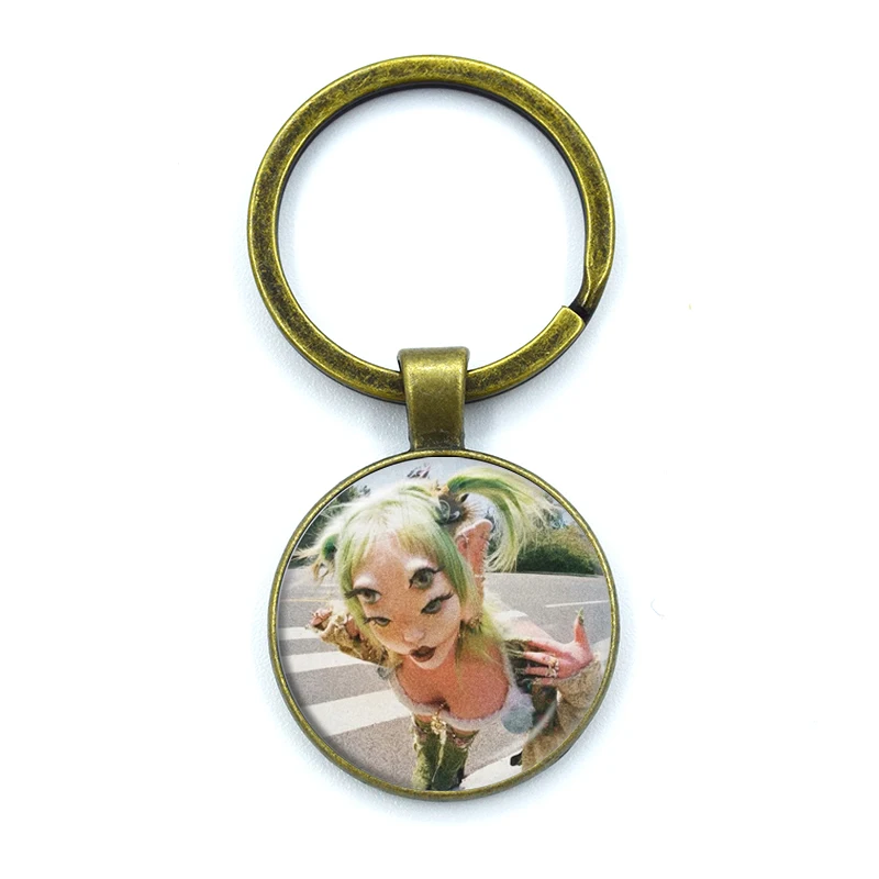 Melanie Martinez Fairy  Girl Y2K Glass Pendant Retro Keychain Jewelry Charm Bag Souvenir Key Ring