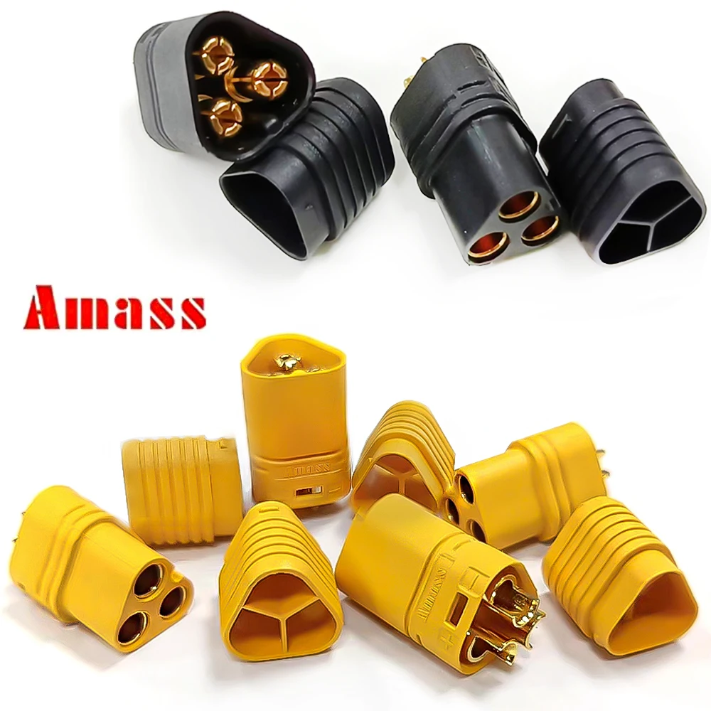 10 Paar Amass MT60 3,5 mm 3-poliger Rundstecker / MT30-Stecker 2 mm 3-poliger Stecker Motor Rundstecker für RC ESC Lipo-Batterie