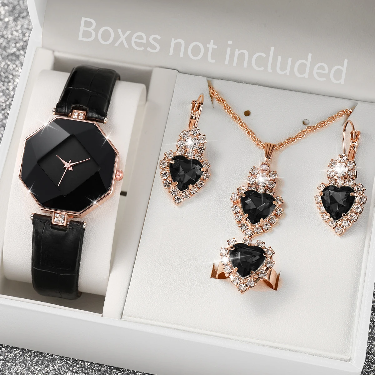 5/6PCS Fashion Women Watches Simple Leather Band Quartz Watch for Women Clock Jewelry Set Reloj Mujer（Without Box）