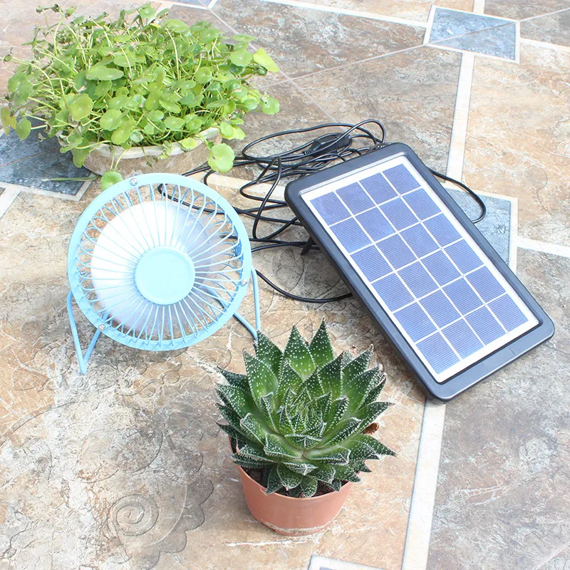 Solar Fan USB Succulent Ventilation Cooling Outdoor Pet Dormitory Car Small Electric Fan Portable Mini