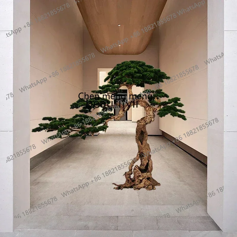CC Artificial Pine Shop Shopping Mall Landscape New Chinese Green Plant Welcome Pine Interior Decoration Ornaments