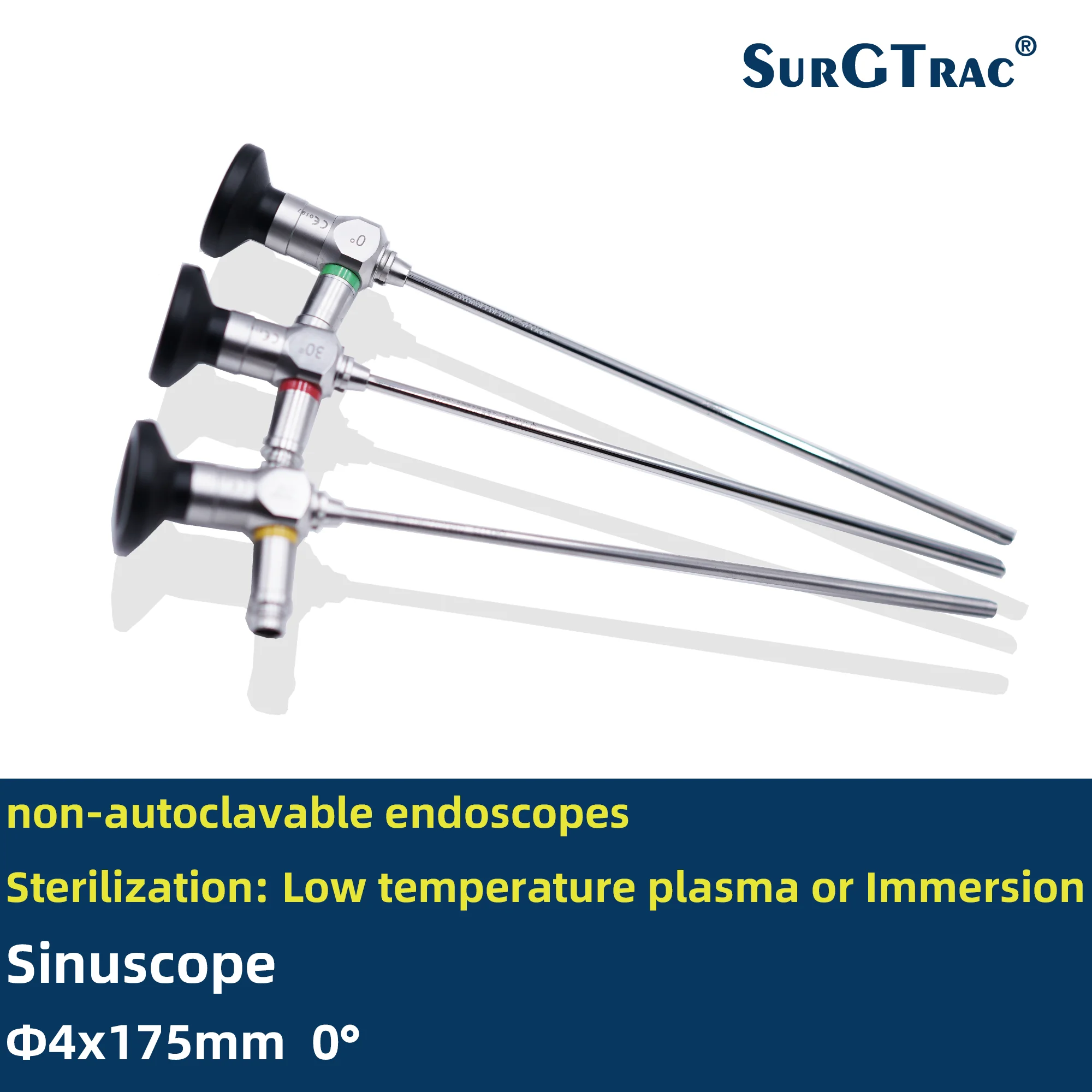 CE-Endoscópio Rígido ENT cirúrgico, Sinoscópio Nasal, HD 0, 30, 70, 90 Graus, 2,7mm, 2,9mm, 4mm, Cirurgia Endoscopia