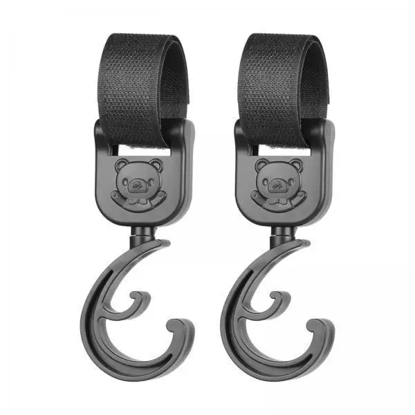 Durable PVC Stroller Hooks Adjustable Strap Multipurpose Bags Holder Hanger for Baby Pushchair Organizer Accessory