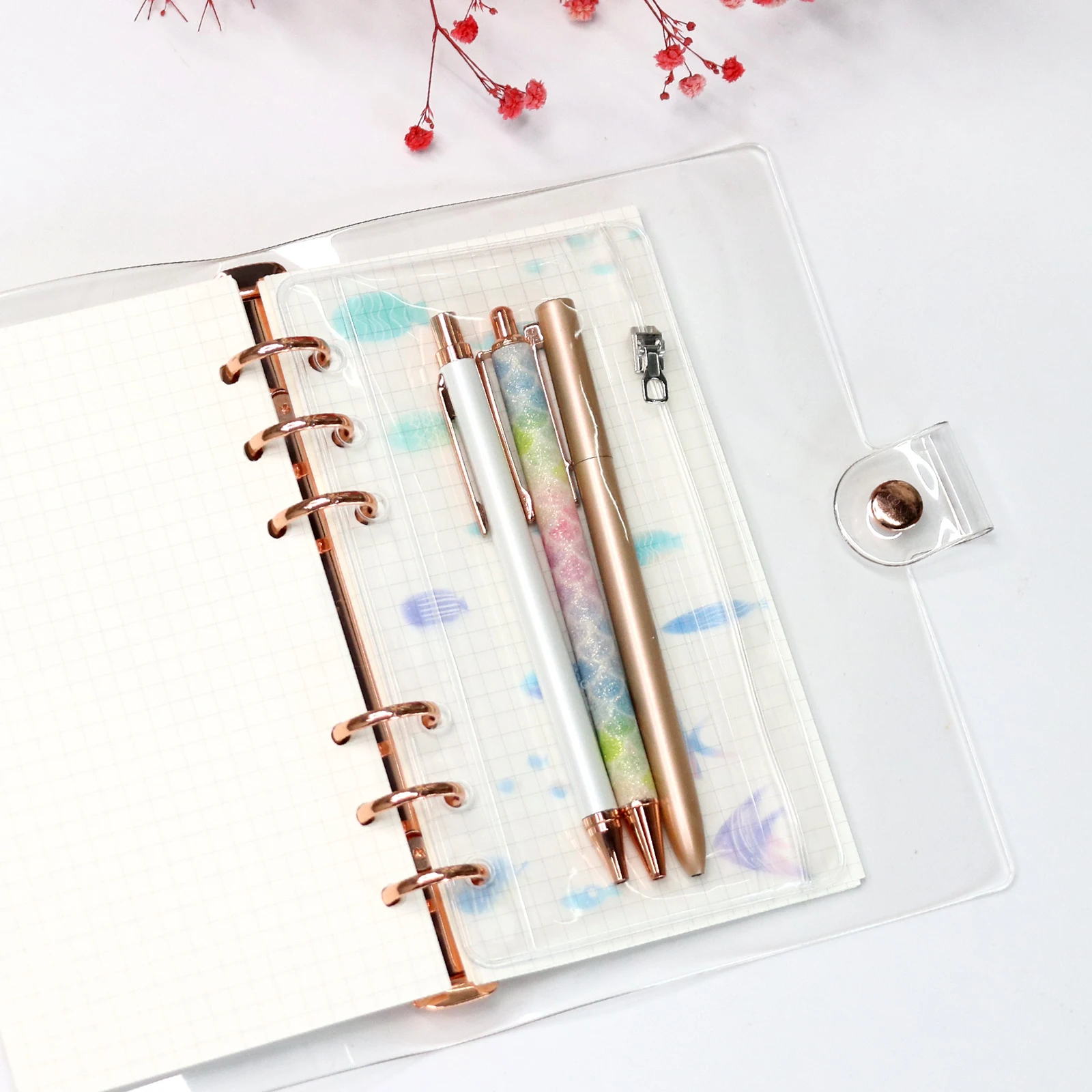 Transparant Clear A6 Rits Pouch Waterdichte Cash Budget Enveloppen Rits Bindmiddel Zakjes Voor Notebook Planner Reis Bindmiddelen