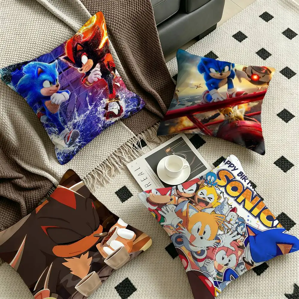 Cartoon S-Sonics Maple Design Cushion Cover Happy Autumn Harvest decor Holiday Decorati Pillow Cover