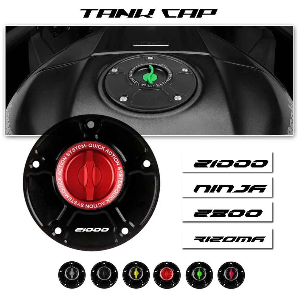 for KAWASAKI NINJA ZX6R ZX10R NINJA650 ER6N/F Z1000 Z800 Z750 H2/R Z900RS Motorcycle Racing Quick Release Tank Fuel Case Gas Cap