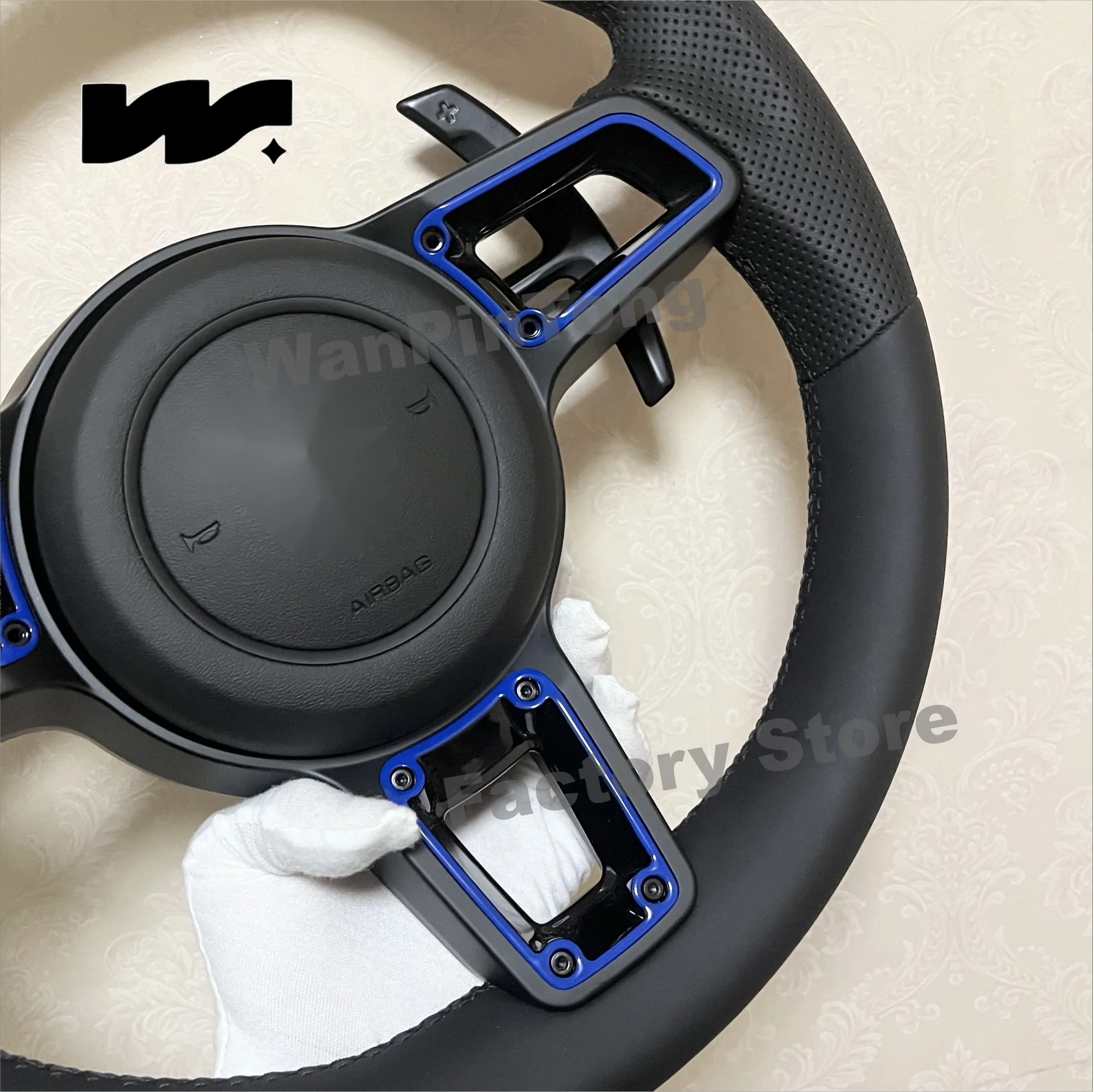 Customized steering wheel for Porsche Macan Cayenne Panamera Taycan 718 Cayman 991 992 911 Carrera GT2 GT3 GT4