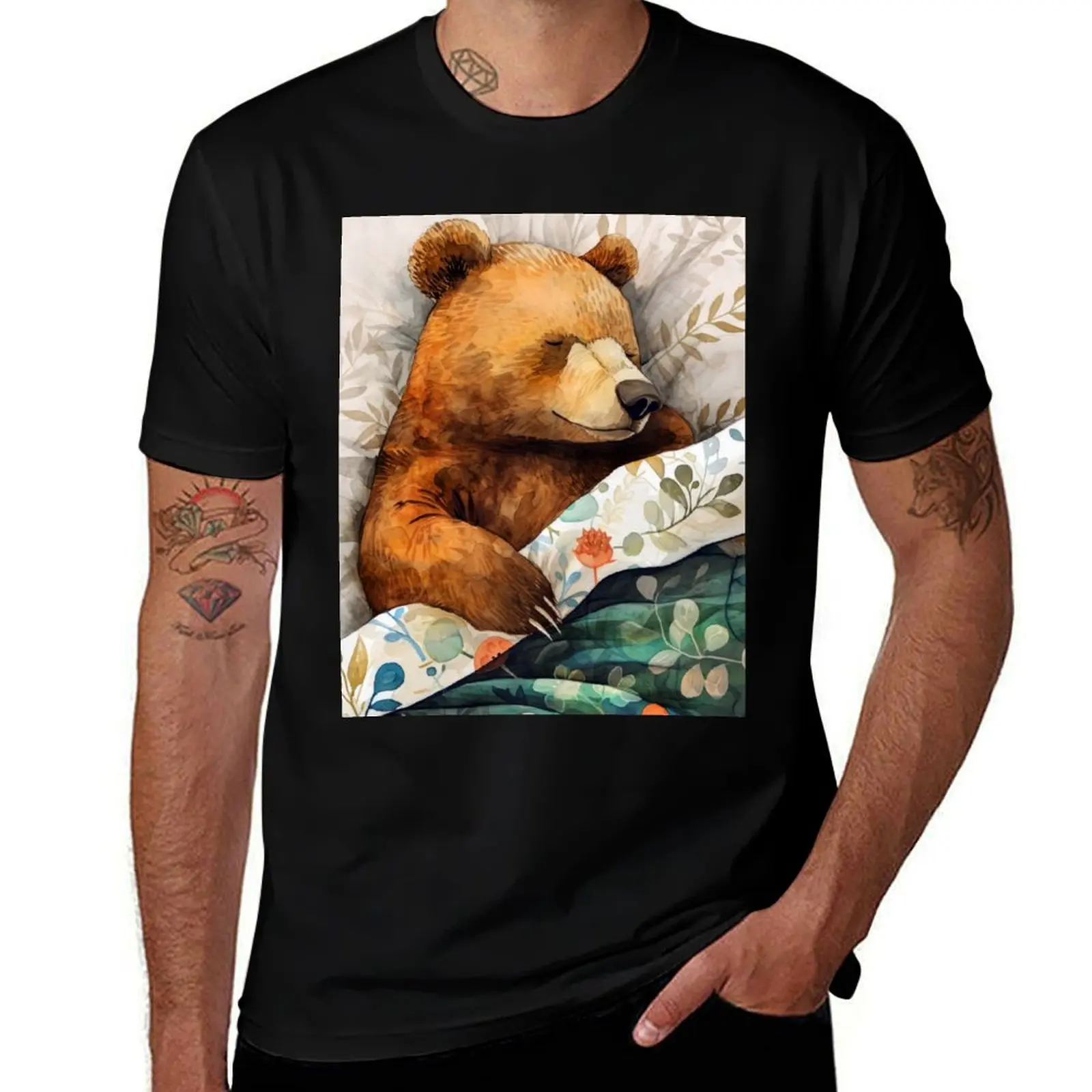 Bear portrait watercolor art #bear T-Shirt Quick Dry Outdoor Sports T-Shirt