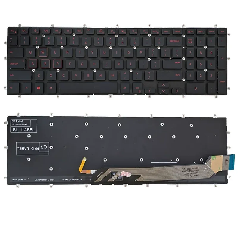 Built-in Keyboard for Dell G7 7588 7577 7587 Notebook with Scarlet Letter and Backlight