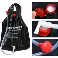 Bathing Bag, 5 Gallons Solar Heated Shower Bag Convenient for Travel for Hiking, Outdoor Shower
