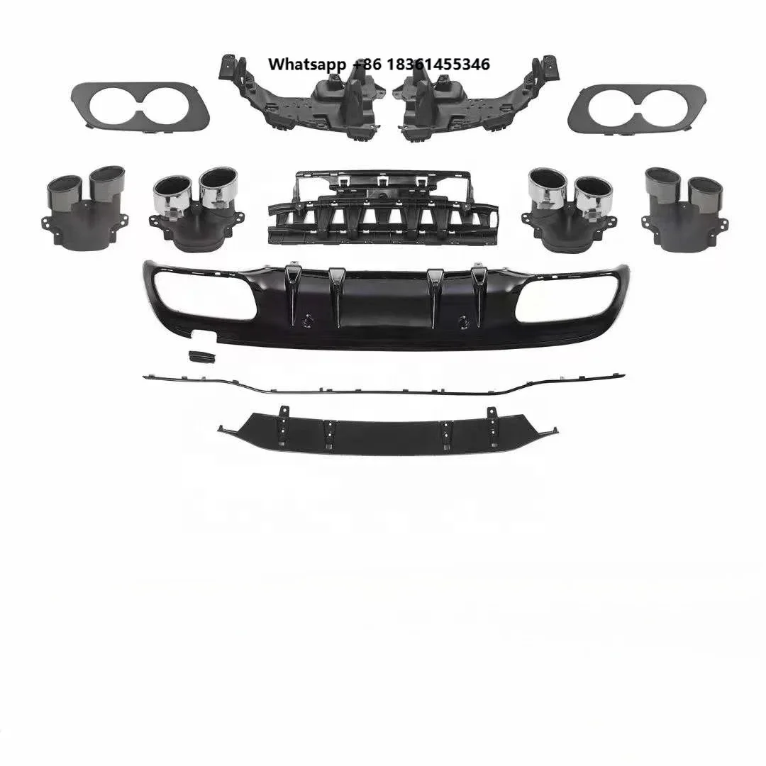 

For W205 C43 2015-2020 Dream Garage New Arrived Rear Bumper Lip Diffuser With Exhaust Tips