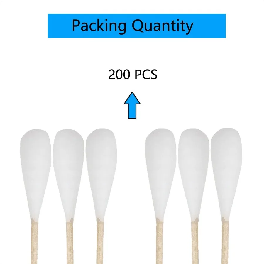 6 Inch Long Cotton Swabs Large Size 200pcs for Pets Gun Cleaning or Makeup