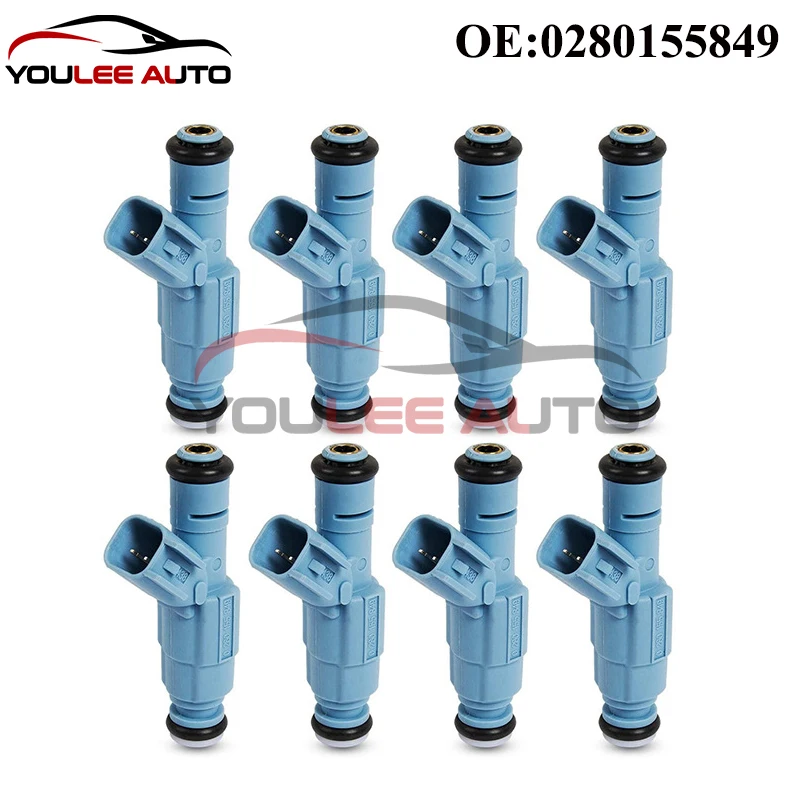 

8PCS 0280155849 Fuel Injectors Nozzle For Jeep Grand Cherokee Commander Dodge Dakota Durango Ram 1500 Raider 4.7L V8 2001-2007