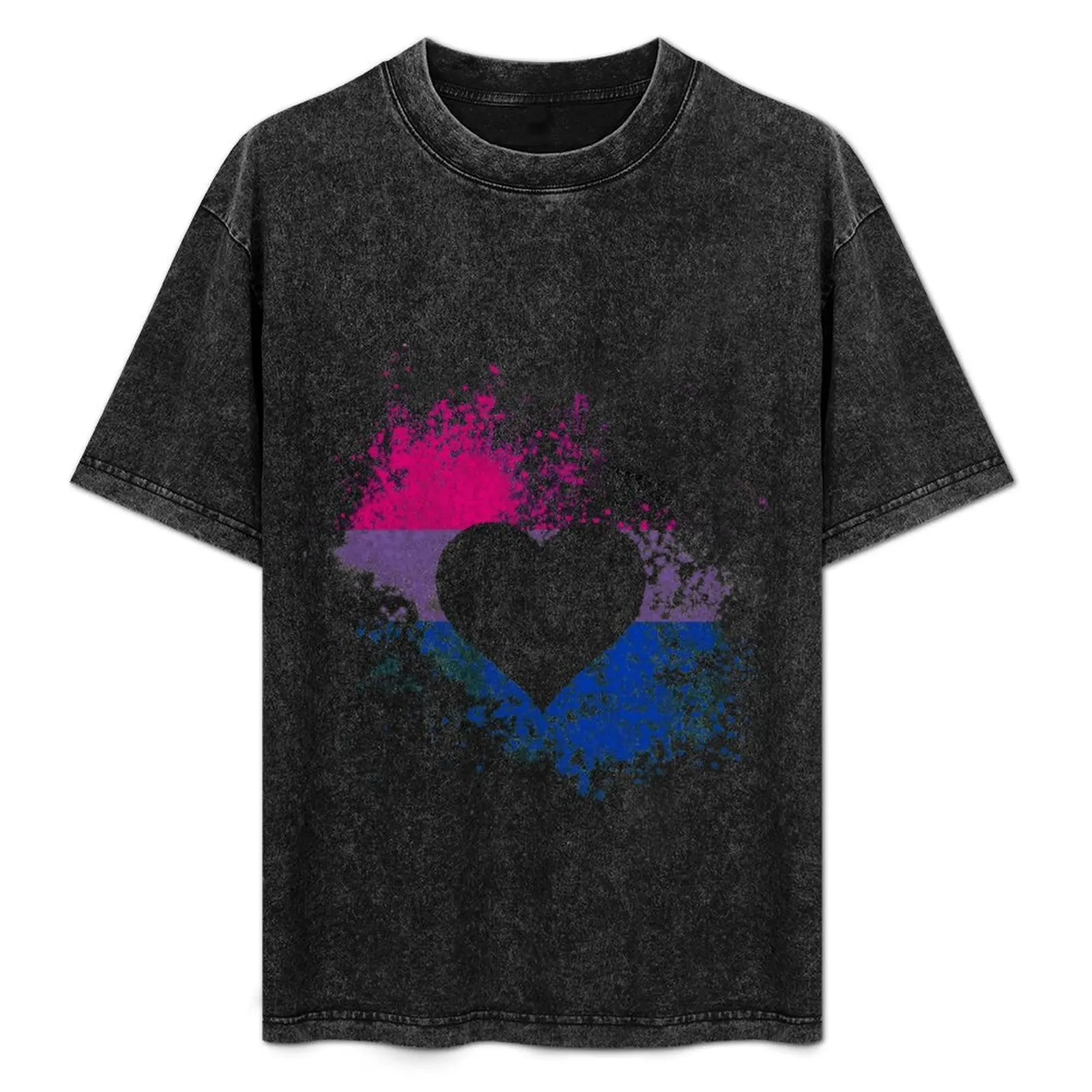 

Bisexual Pride Heart T-Shirt Utility Work Short Sleeve Top