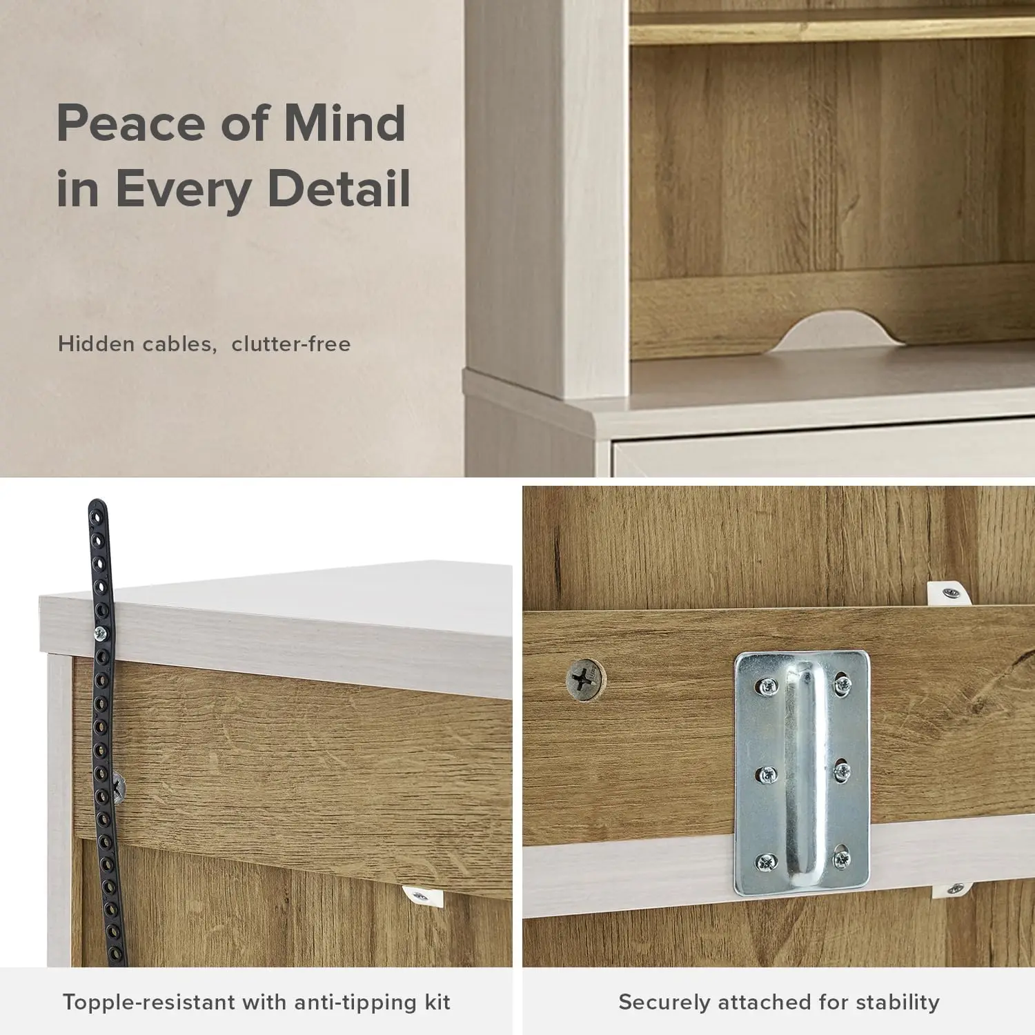 2025NEW خزانة تخزين Blake مع خزانة، خزانة بوفيه جانبية، منظم مخزن المطبخ، محطة بار القهوة، #5