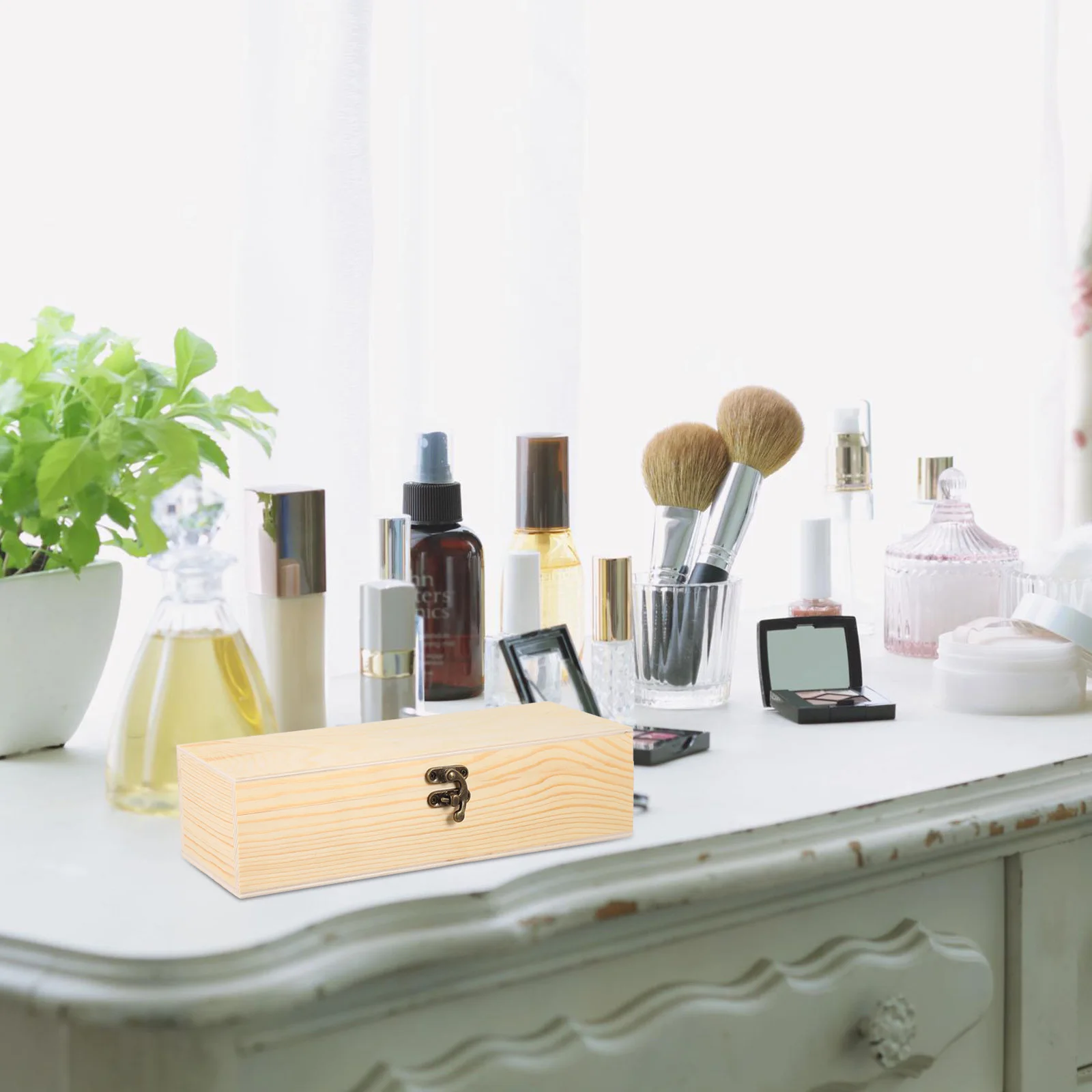 1Pcs Wood Jewelry Storage Box Four Compartments Organizer Holder for Rings Earrings Gift Case Jewelry Storage Box