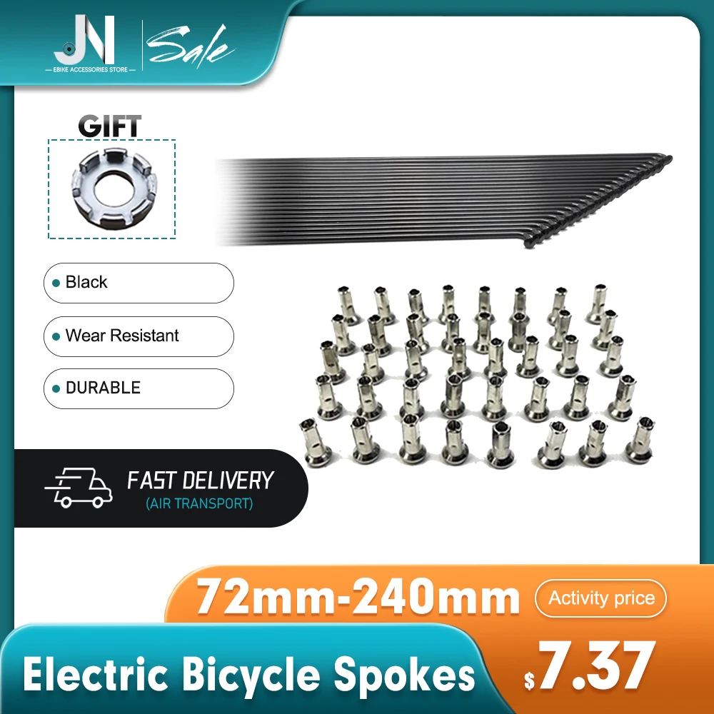 

Велосипедные спицы, спицы для велосипедных колес, 12 г, черные, длина 72–240 мм, 40 шт., высокопрочные велосипедные спицы из нержавеющей стали с сосками