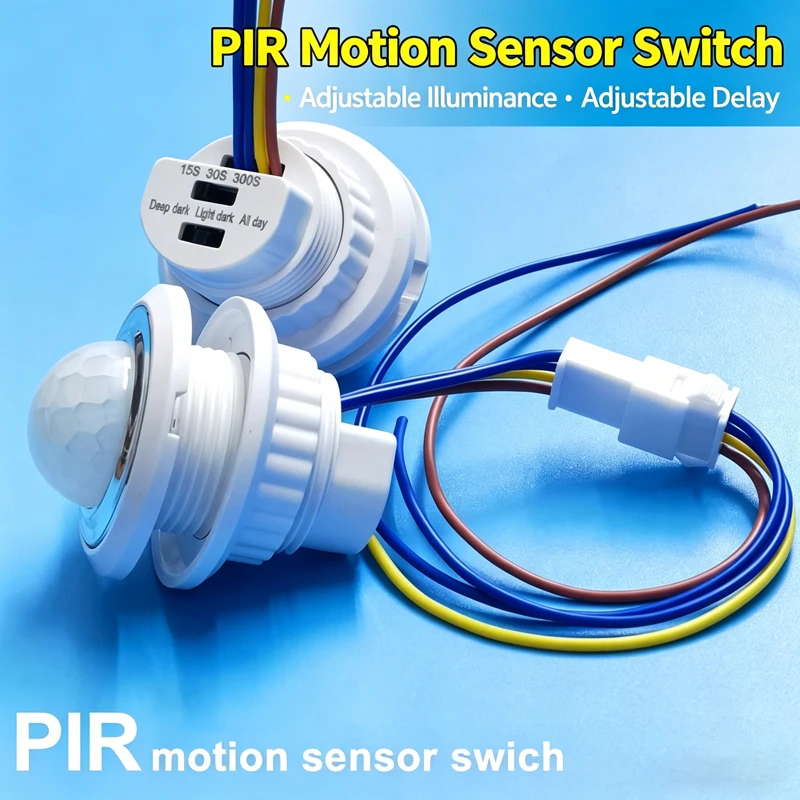 Adjustable Time Delay Switch Human Body Infrared Detector IR Infrared Motion Sensor Light Switch Indoor Light Sensor Switch