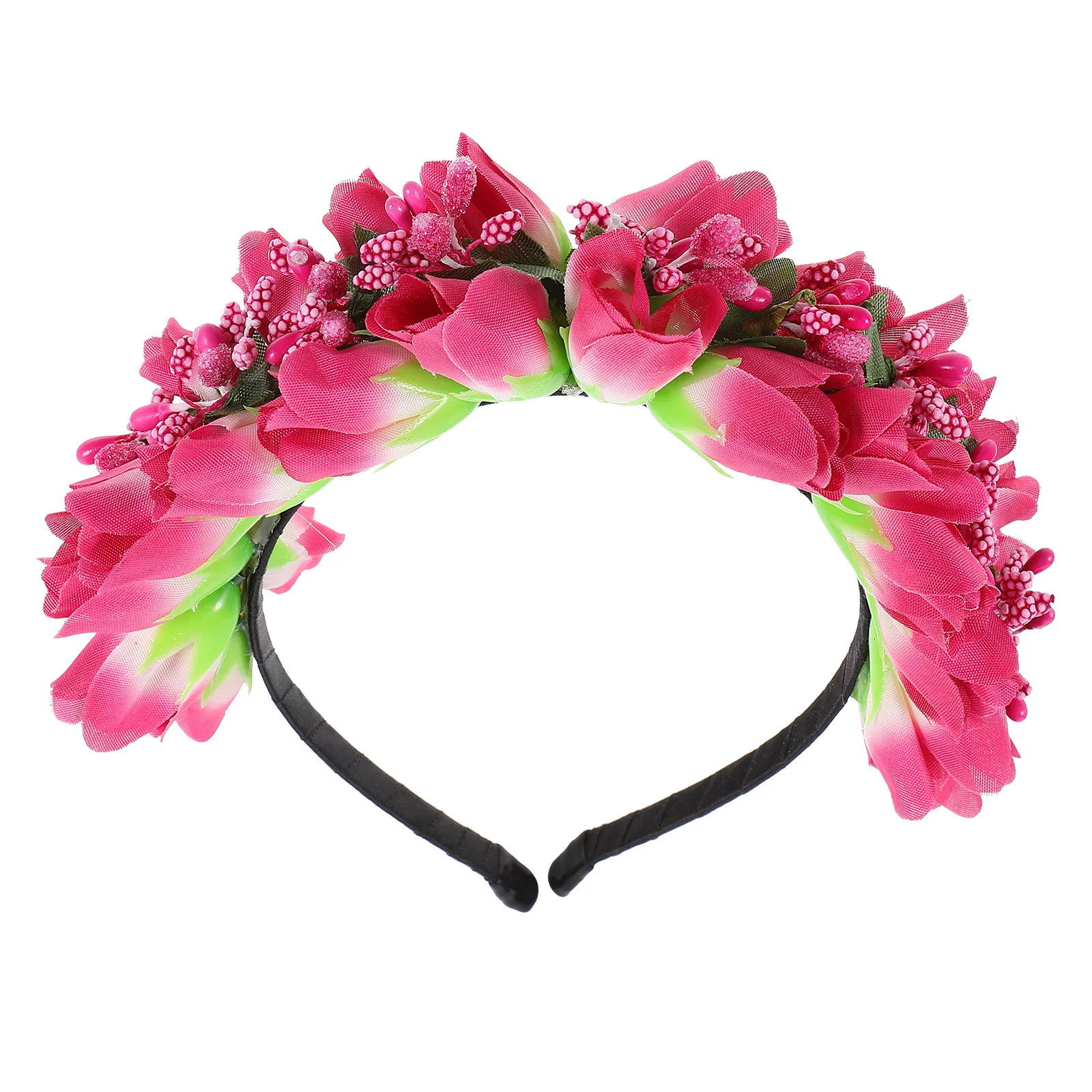 

Повязка на голову с цветочным тюльпаном, реалистичная цветочная корона, удобный свадебный аксессуар для волос подружки невесты, повязка на голову с цветком тюльпана