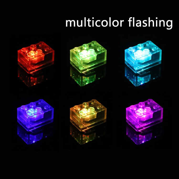 2X3 Moc Creative Luminous Led Lights  Brick  DIY Enlighten Classic Flashing Building Blocks Compatible with Assembles Particles