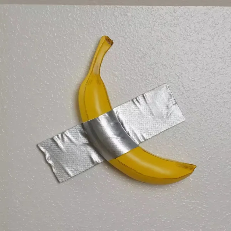 

Resin Tape Banana Sculpture - Modern Wall Decor for Living Room, Kitchen & Bathroom, Home Interior Art Object