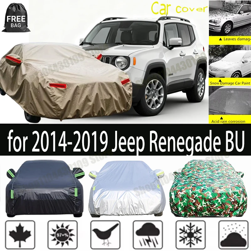 

Чехол для автомобиля Jeep Renegade BU 2014-2019, 2015, 2017 годов выпуска, водонепроницаемый, летний, солнцезащитный, анти-УФ, зимний, защита от дождя и снега