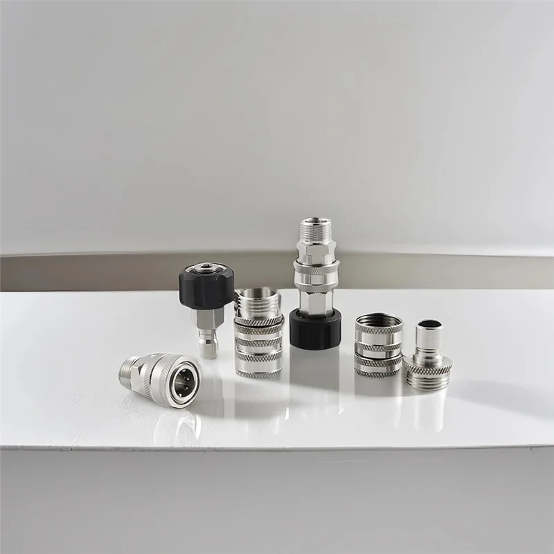 

A20F-Stainless Steel Pressure Washer Quick Connect Kit,M22 14Mm To 3/8In Quick Connect,3/4In To 1/2In Quick Release Adapter Dura