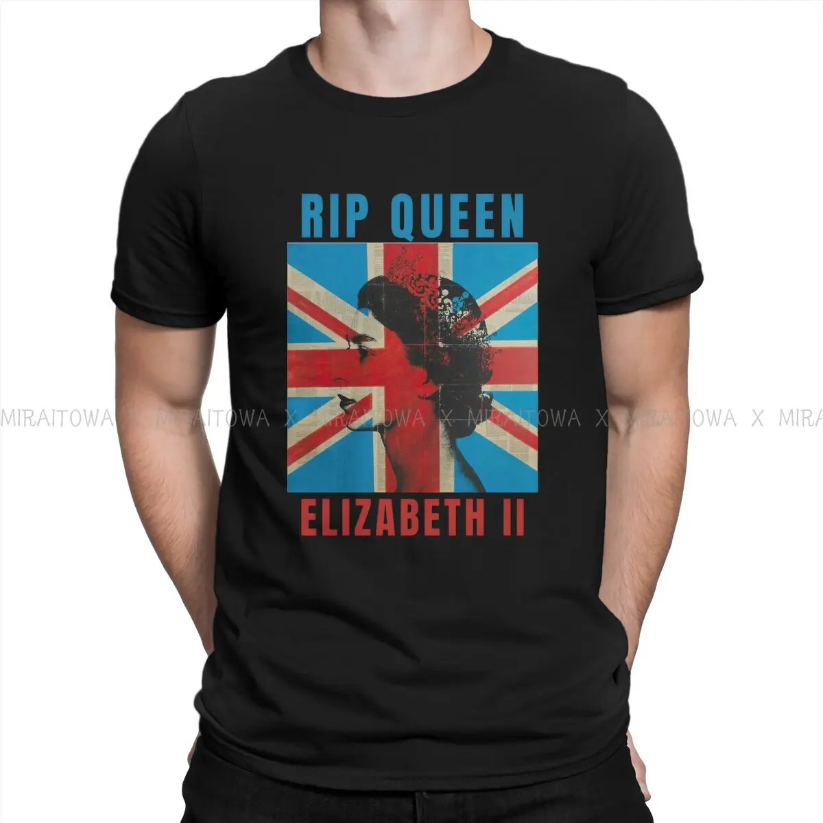 RIP Queen Elizabeth II Tshirt Graphic Men Tops Vintage Goth Tees Streetwear Cotton Harajuku T Shirt