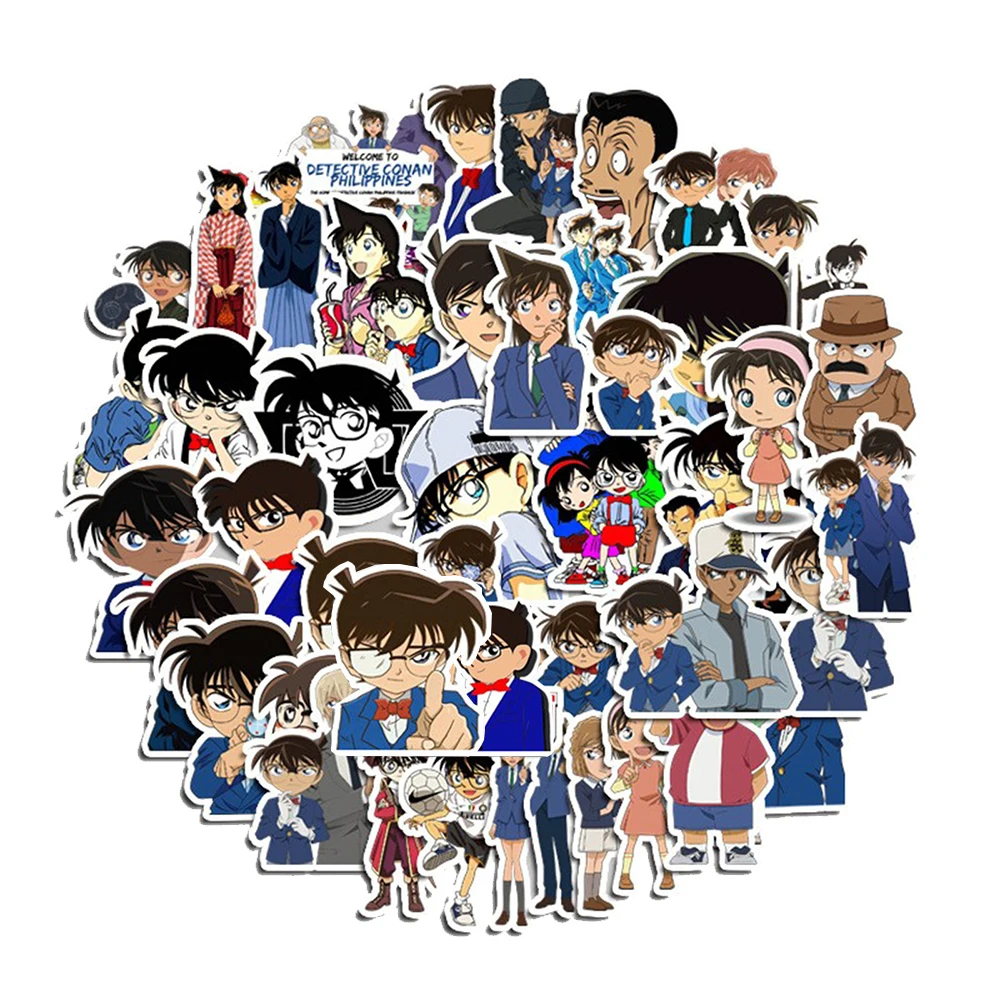 10/30/50pcs Anime Detective Conan Stickers Waterproof Cartoon Decals DIY Laptop Skateboard Phone Case Car Decoration Sticker Toy