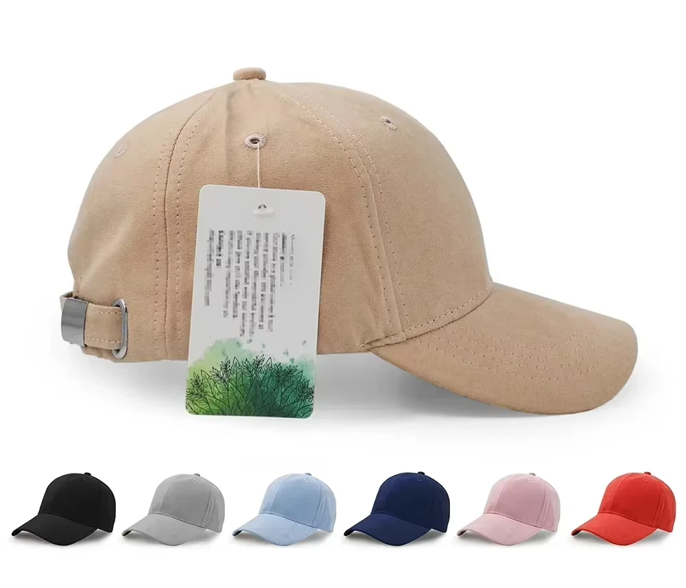 قبعة بيسبول من جلد الغزال، قبعة بيسبول عادية قابلة للتعديل من جلد الغزال للجنسين #5