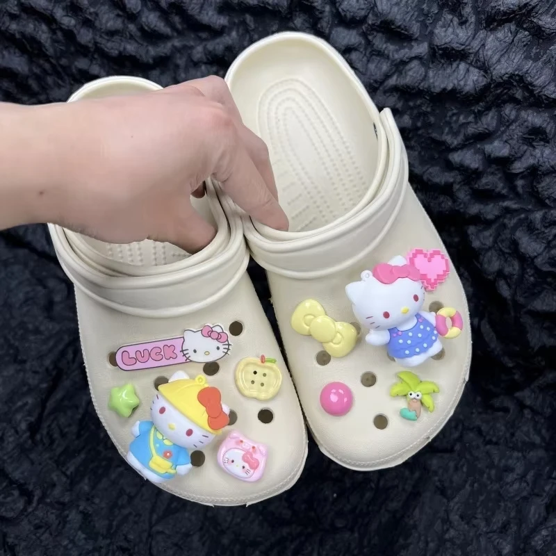 New Hello Kitty New Accessories Shoe Charms Set Kawaii Diy Charm Gift Animal-Themed Shoe Buckle Decoration