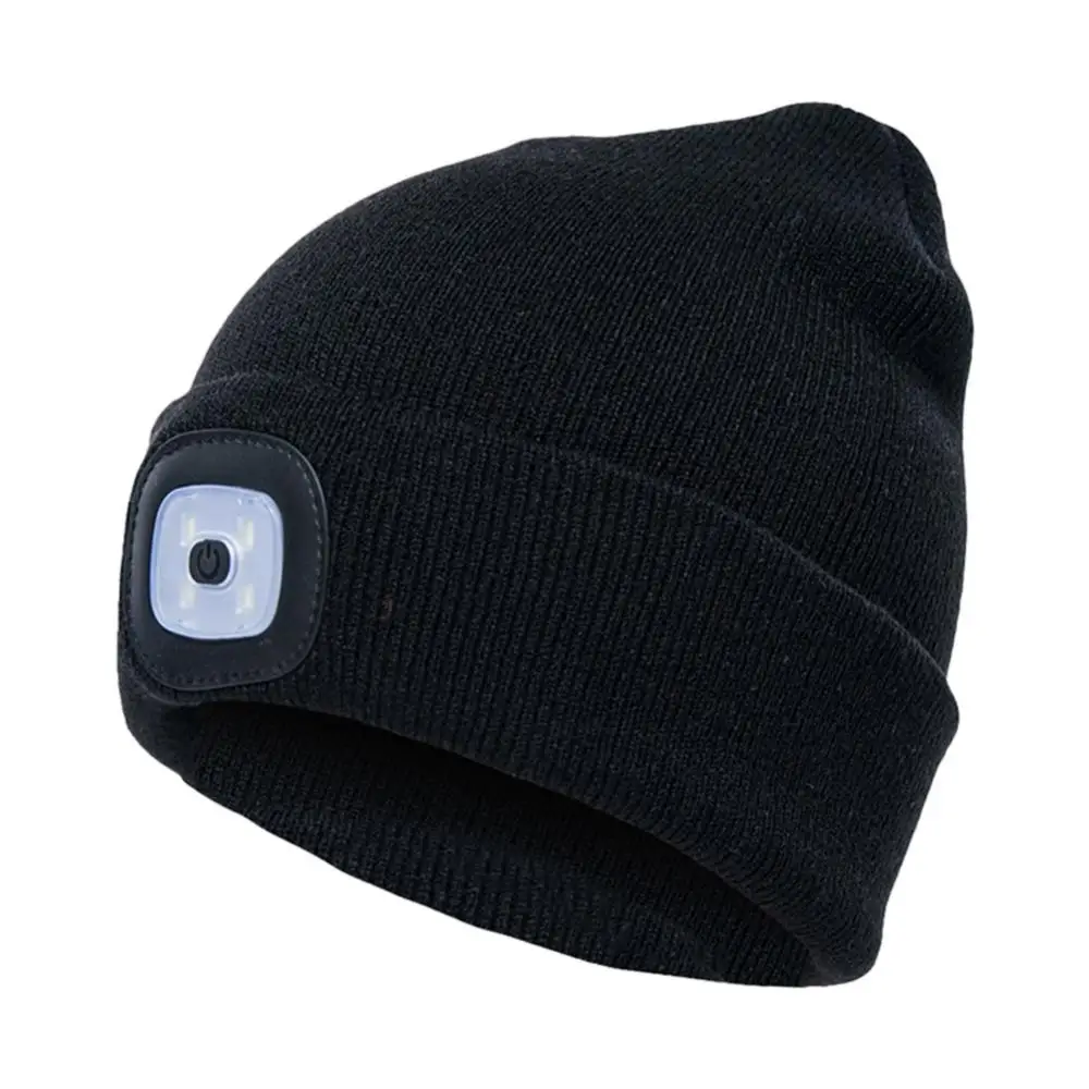 Hat Unisex Cap Beanie Men LED Knitted LED Lighted Knitted Head Lamp Flashlight Cycling women Winter Fishing Cap