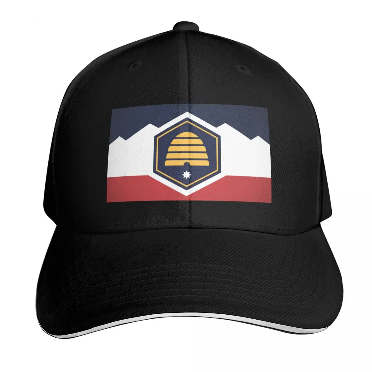 New Utah State Flag 2023 Baseball Cap Contrast Two Tone Brim Snapback Flat Bill Strapback Dad Hat