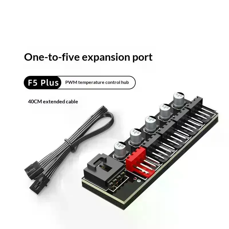 /&/4 Pin PWM Fan Hub Splitter 1 To 5 Way Splitter With 40cm Cable Hub Molex Power Supply For Desktop PC Case Cooling Fans