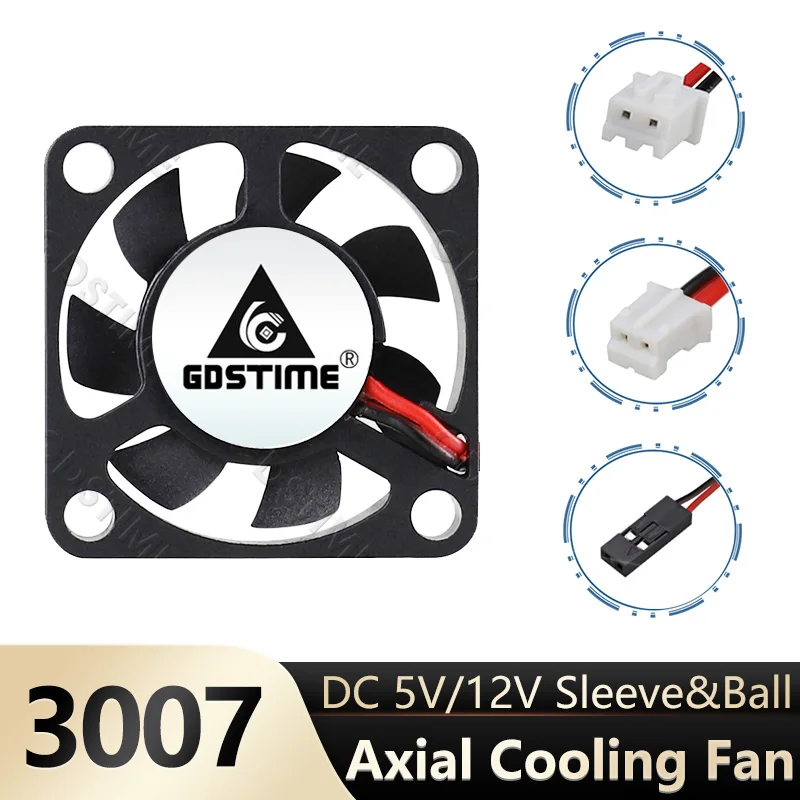 Gdstime Lot DC 5V/12V 3007 3cm Ball Mini Cooling Fan 30mm 30x30x7mm Small Brushless Axial Fan for 3D Printer,DVR,NAS Cooling