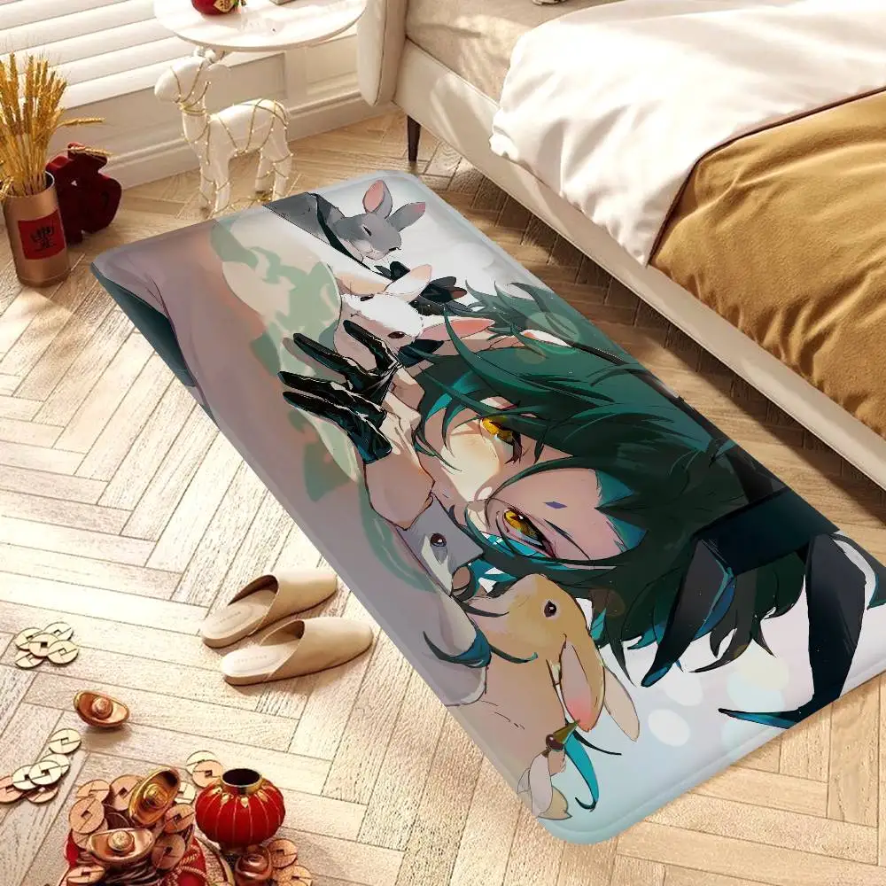 genshin-impact-xiao-tapete-de-chao-antiderrapante-absorve-agua-almofada-de-tira-longa-tapete-de-quarto-alfombra