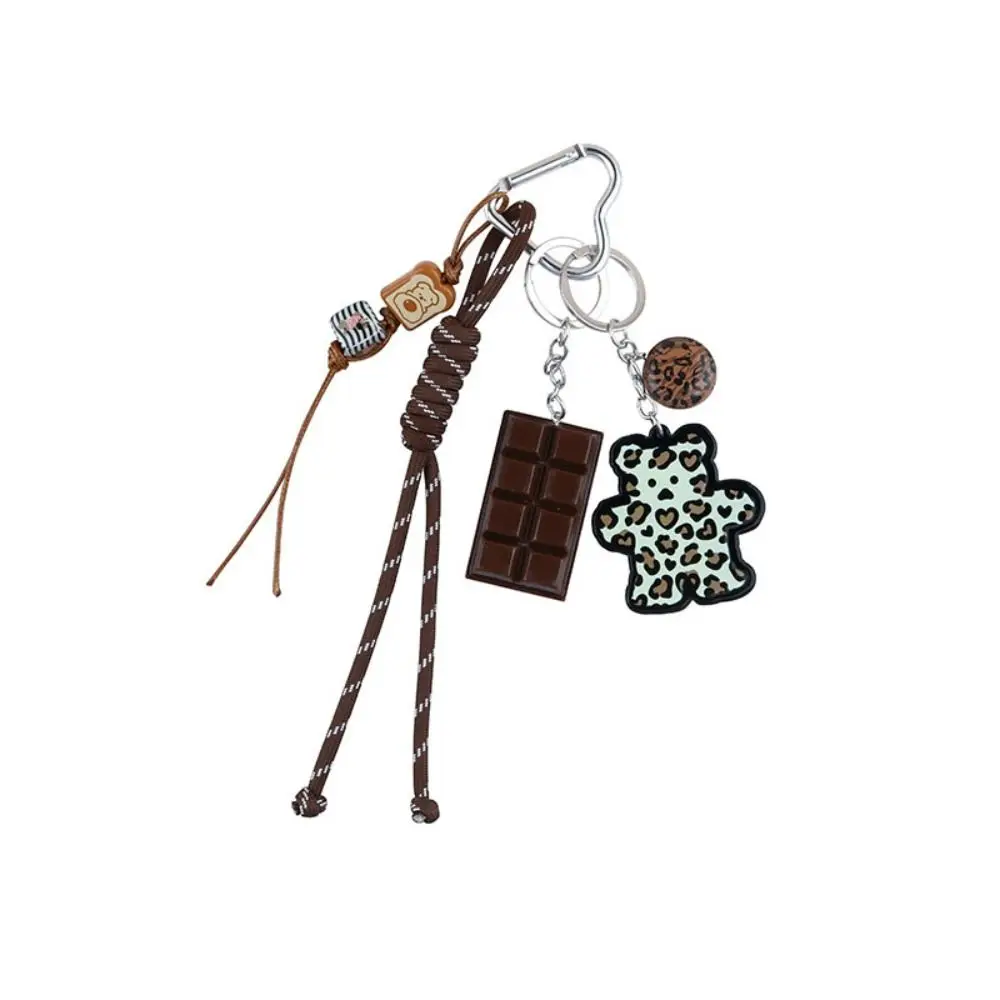 Creative Acrylic Bear Purse Hanging Pendants Simulation Chocolate Ice Cream Hanging Rope Keychain Bag Pendants